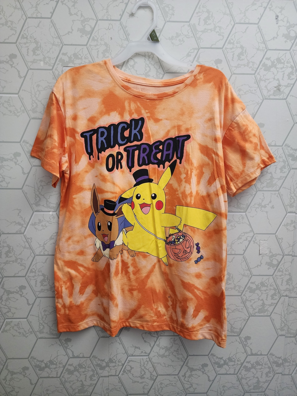 Nwt Pokemon Girls Halloween Tee with Short Sleeves, Size XL 14-16